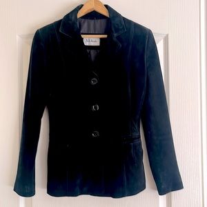 Real suede leather blazer jacket, brand new. Black colour. Size XS. Ital…